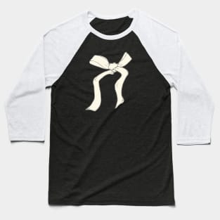 Beige cream bow over black background Baseball T-Shirt